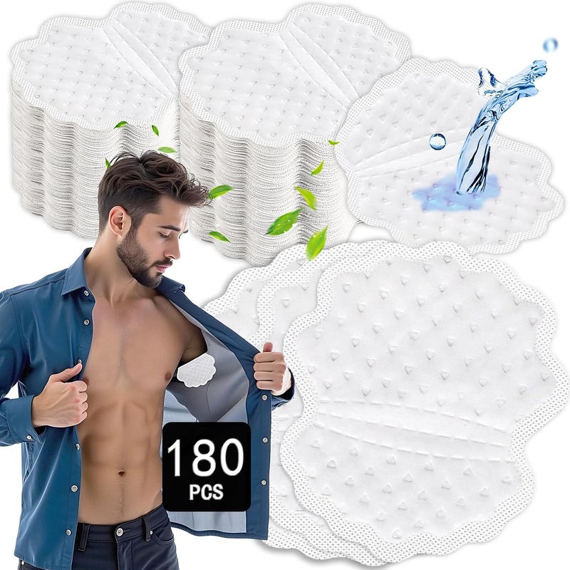 Arme Armpit Sweat Pads, 180 Pcs Wider and larger Underarm Sweat Pads for Men Hyperhidrosis, Disposable Sweat Pads for Under Arms, Sweat Free Armpit Protection for Outdoor Work Meeting - Image 1